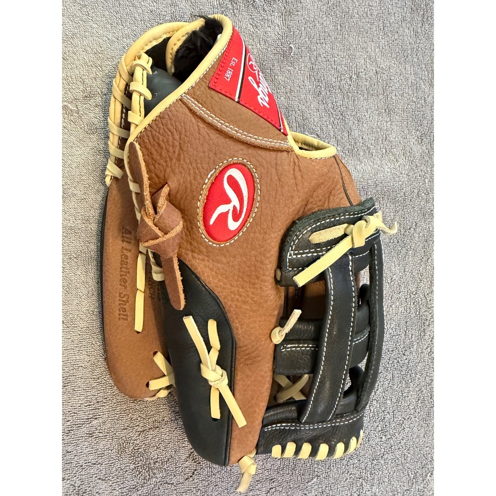Rawlings Premium Series 12.75 Inch Baseball Glove Brown Black Leather D1275HD